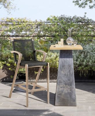 Brielle Outdoor Eucalyptus Wood and Rope Counter and Bar Height Stool