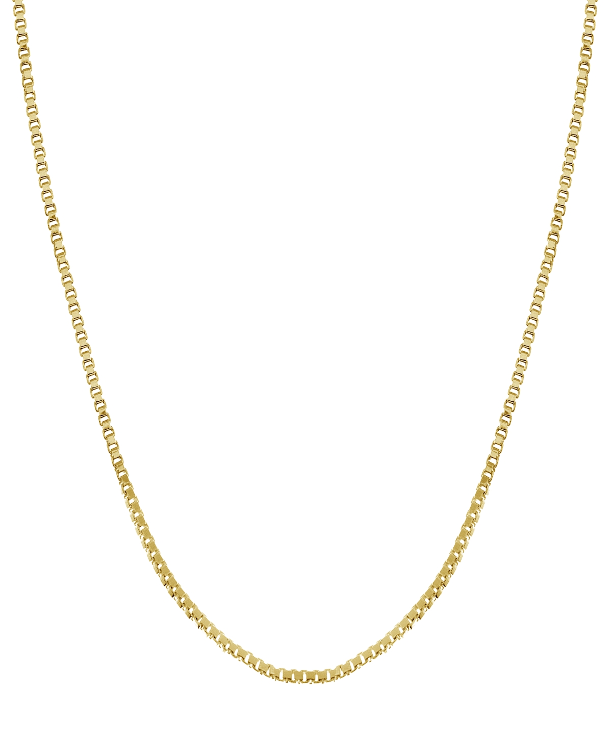 Silver Plate or Gold Plate Venetian Box Link 18" Chain Necklace - Gold