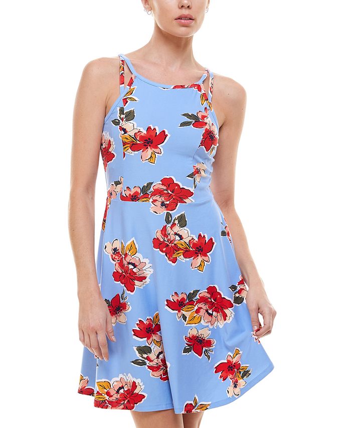 Planet Gold Juniors' Floral Fit & Flare Dress - Macy's