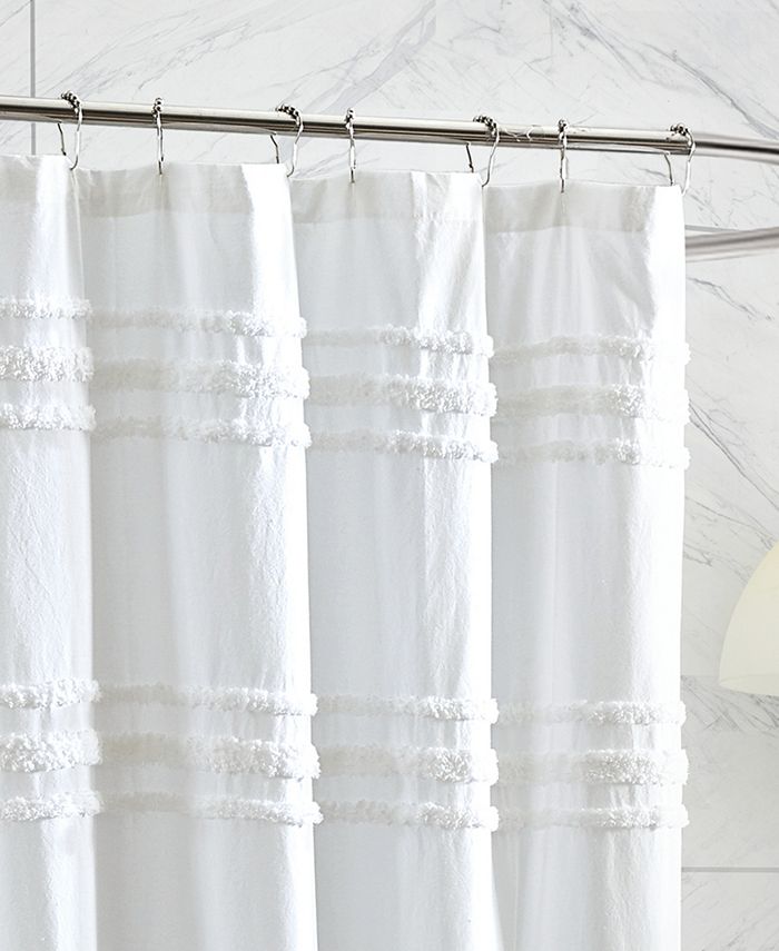 DKNY Chenille Stripe Shower Curtain, 72" x 72" Macy's