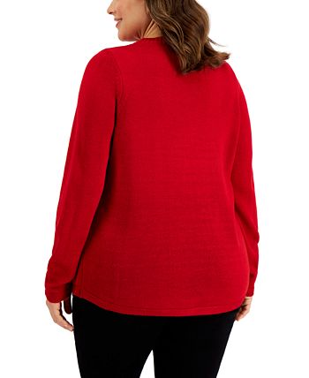 Karen Scott Plus Size Cotton Embellished Holiday Cats Sweater, Created for  Macy's - Macy's