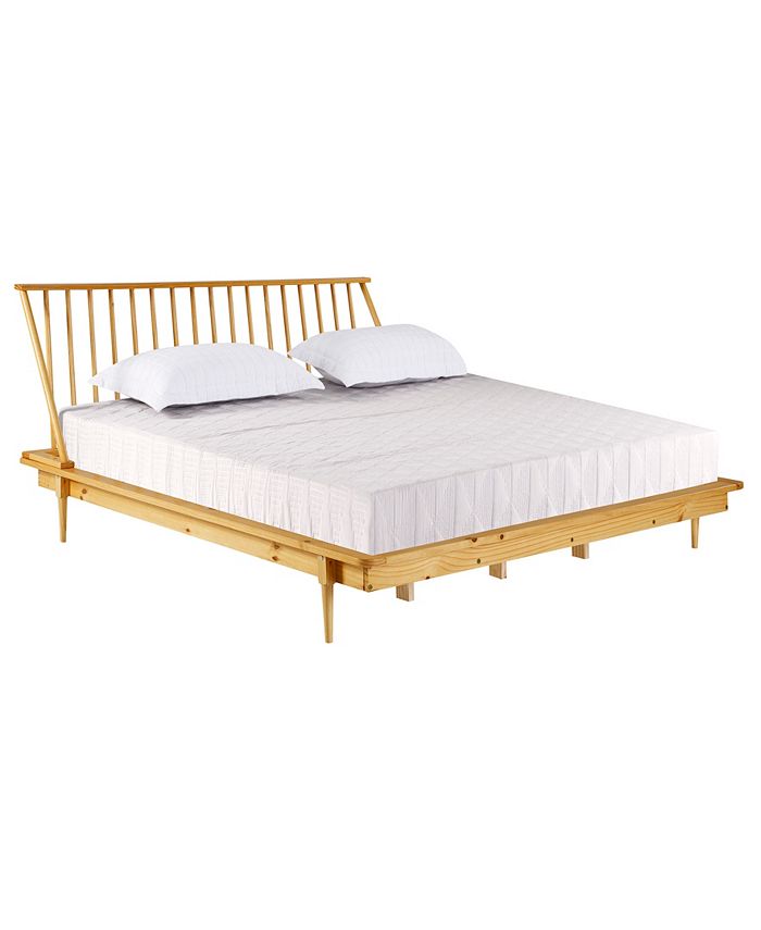 Walker Edison King Mid Century Solid Wood Spindle Platform Bed