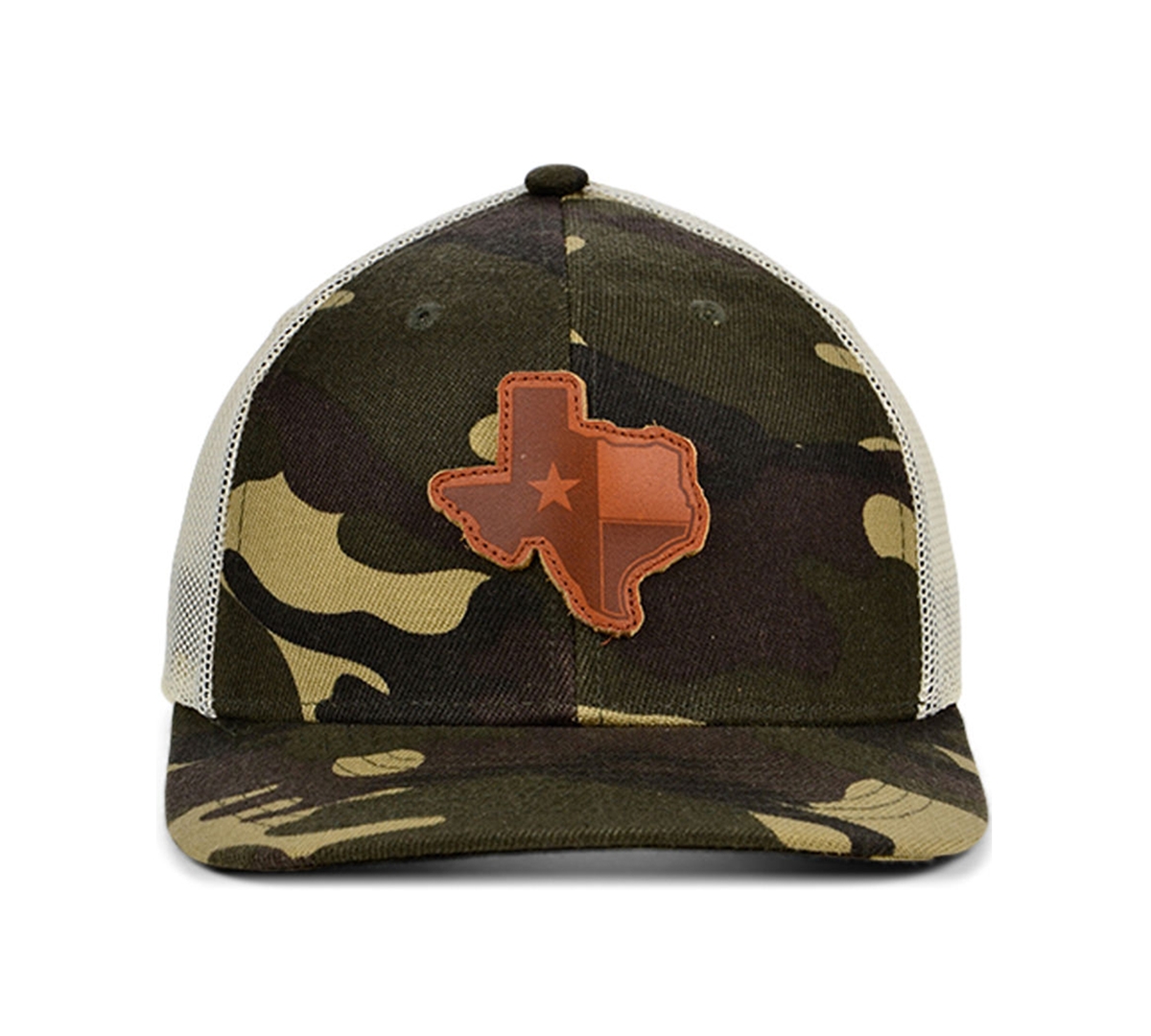 Shop Lids Local Crowns Texas Woodland State Patch Curved Trucker Cap In Woodlandcamo,ivory,brown