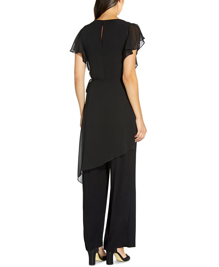 Adrianna Papell Ruffle-Front Overlay Jumpsuit - Macy's