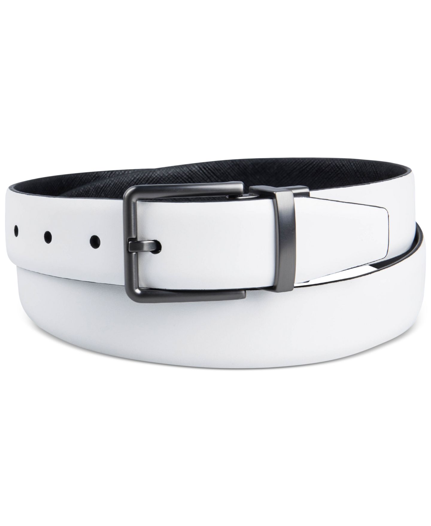 Мужской ремень Calvin Klein 32MM Reversible Textured Leather Dress Belt, цвет: Чёрный / Коричневый — фото 6