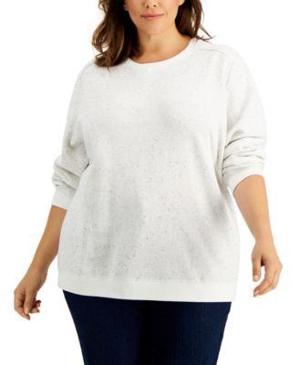macys plus size white tops