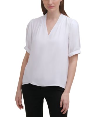 calvin klein v neck blouse