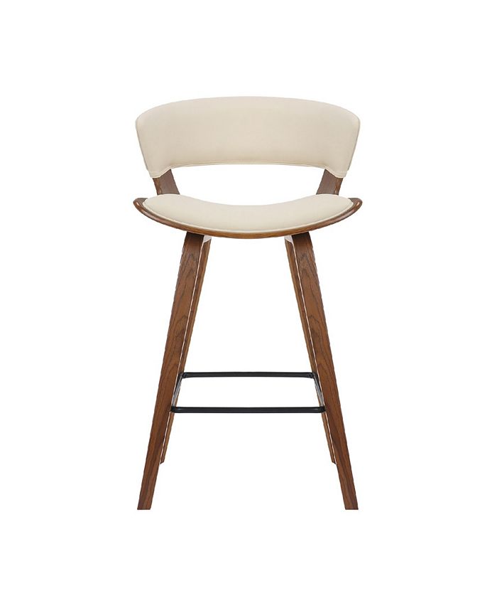 Armen Living Jagger Modern Wood and Faux Leather Counter Height Bar