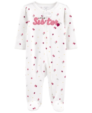Baby Girls Little Sister 2-Way Zip Cotton Sleep Play