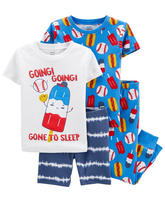 Carter's Baby Boys Baseball Snug Fit Pajama, 4 Piece Set Macy's