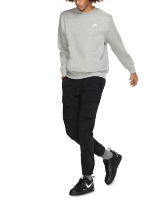 nike club crew neck sweat in mustard