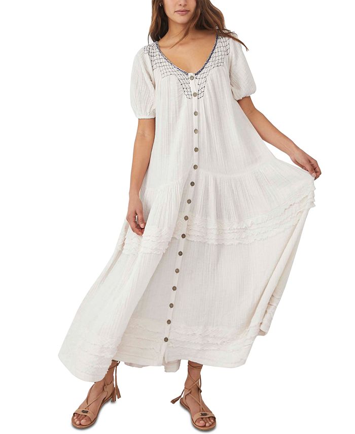 Free People Sunday Stroll Cotton Maxi Dress Reviews Dresses Women Macy S