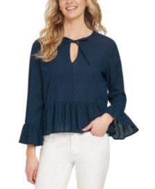 Tie Peplum Blouse