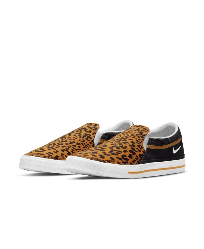 onenigheid feedback Oceaan Nike Women's Court Legacy Leopard Slip-On Casual Sneakers from Finish Line  - Macy's