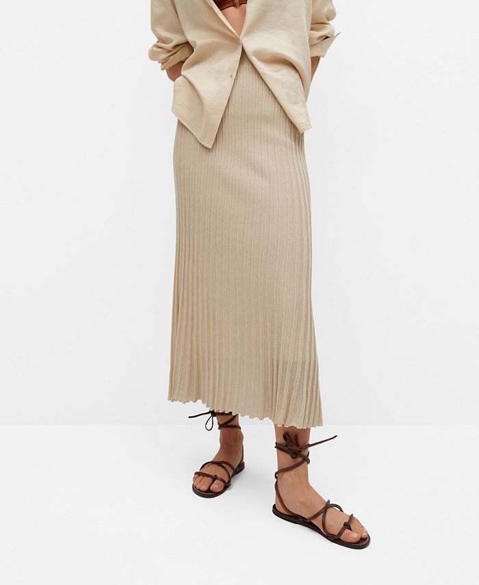 MANGO Pleated Knit Skirt Macy's
