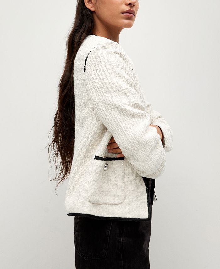 MANGO Pocket Tweed Jacket Macy's