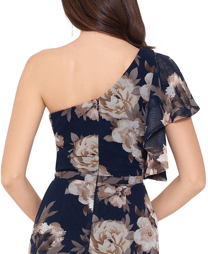 Betsy & Adam One-Shoulder Floral Midi Dress & Reviews - Dresses - Women ...