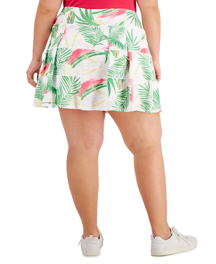 Ideology Plus Size Palms Tiered Skort, Created for Macy's & Reviews ...