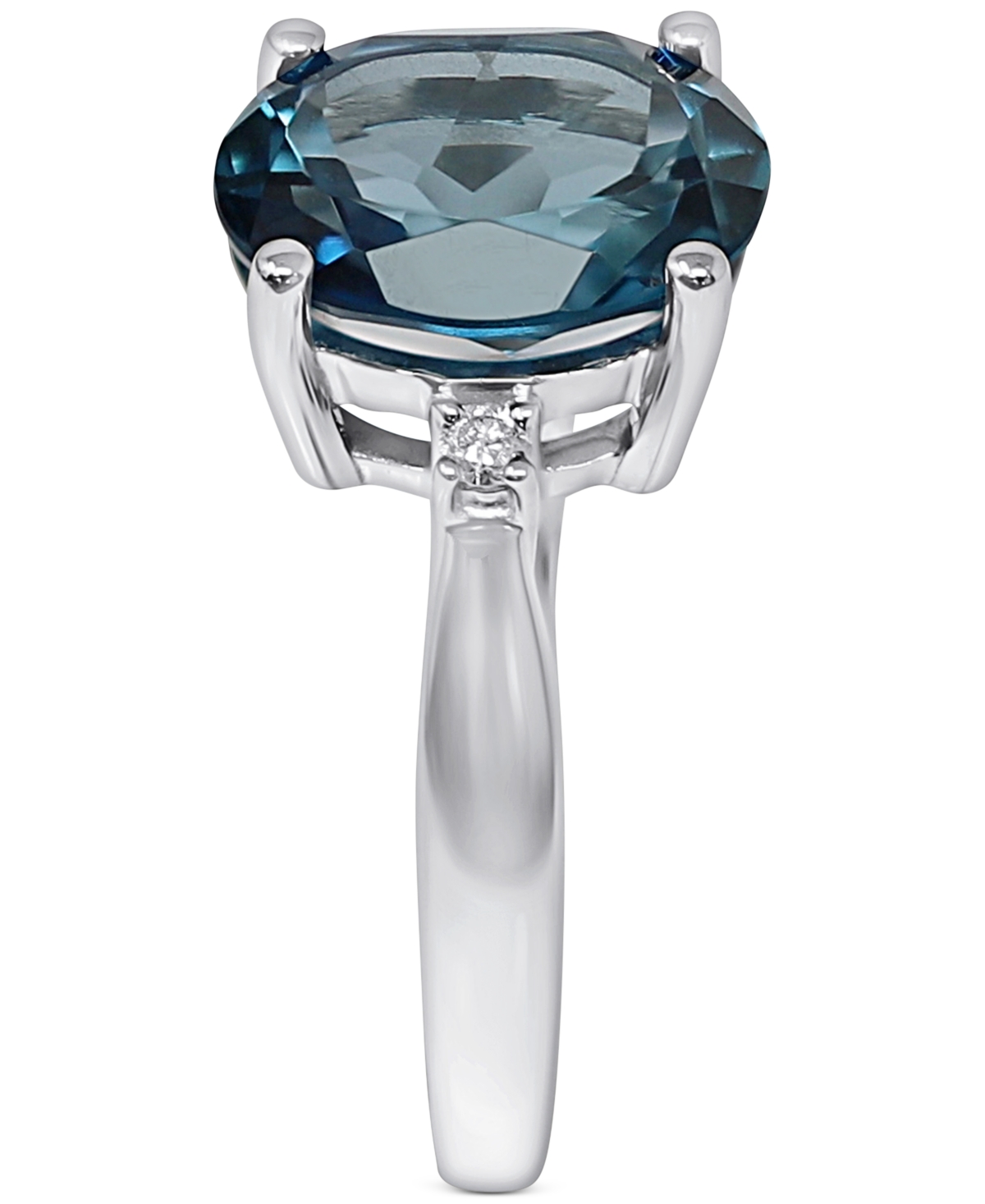 London Blue Topaz (3-3/4 ct. t.w.) & Diamond (1/20 ct. t.w.) Ring in 14k- White Gold
