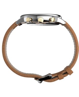 Men's Chicago Tan Leather Strap Watch 45mm