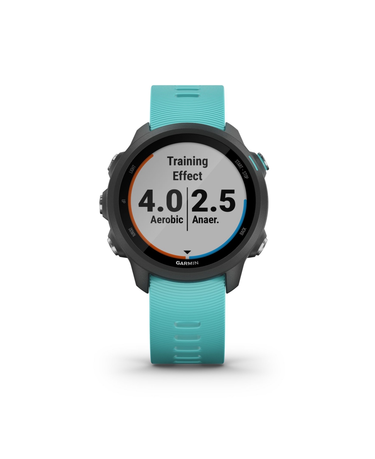 Garmin Unisex Forerunner 245 Music Aqua Silicone Strap Smart Watch 30.4mm Smart Closet