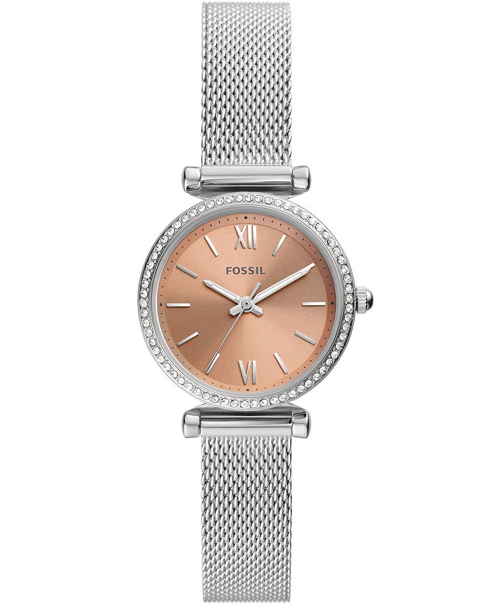 Fossil Women's Carlie Mini stainless steel 3 hand movement,mesh strap ...