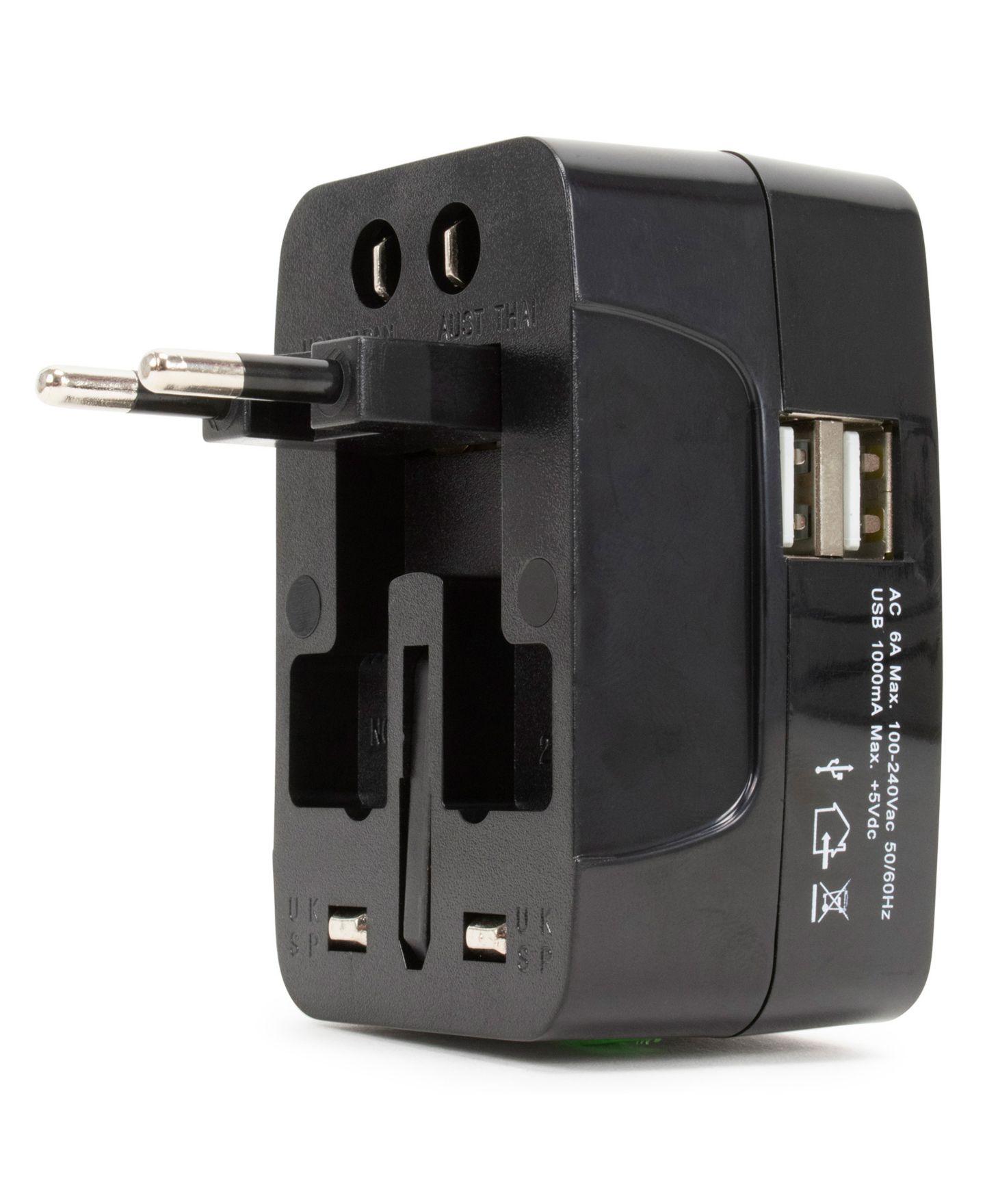 Сумка Miami CarryOn International Travel Adapter with Two USB Ports, цвет: Чёрный — фото 5