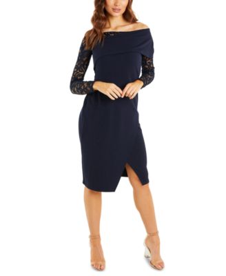 Quiz bell sleeve lace sheath dress hotsell