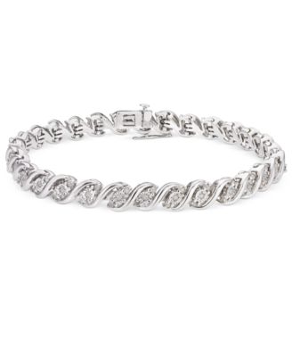 Diamond Twist Bracelet (1 ct. t.w.) in Sterling Silver
