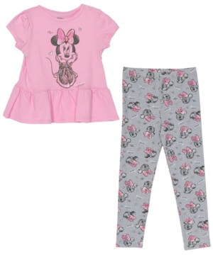 Toddler Girls Minnie 2 Piece Short Sleeve Leggings Set