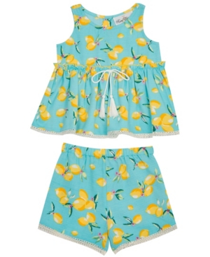 Toddler Girls Lemon Printed Shorts Set