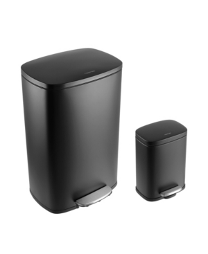 Connor Rectangular Trash Can with Soft-Close Lid and Free Mini Trash Can Set of 2