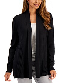 Ribbed Shawl-Lapel Cardigan, Created for Macy's