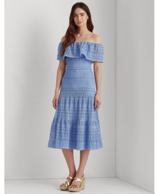 ralph lauren blue lace dress