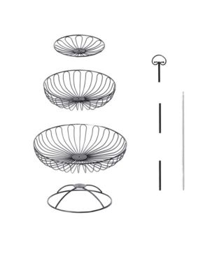 Basicwise 3 Tiers Wire Basket Fruit Bowl In Black