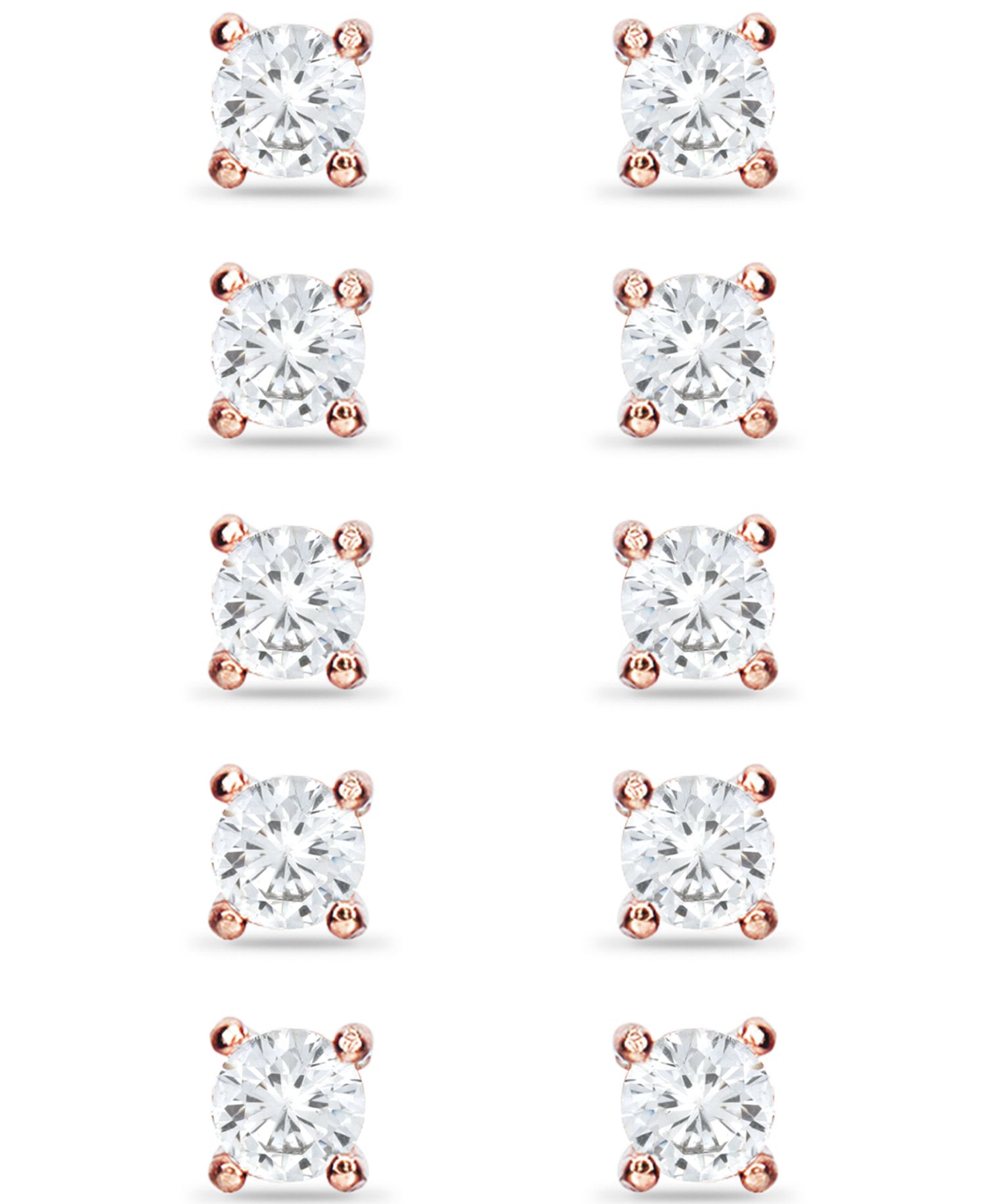 5-Pc. Set Cubic Zirconia Stud Earrings