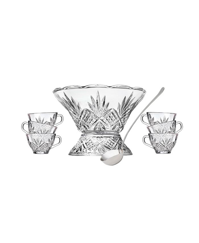 Godinger Dublin 8 Piece Punch Bowl Set with Cups and Metal Ladle Macy's