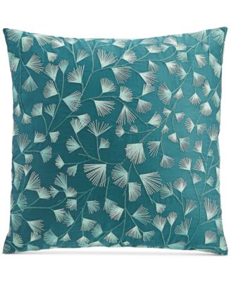 Charter Club - Damask Designs Embroidered Ferns Cotton 18" x 18" Decorative Pillow, Created for Macy's