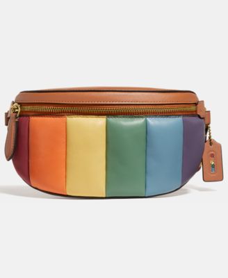 COACH Bethany Leather Belt Bag With Pride Rainbow Quilting Macy s