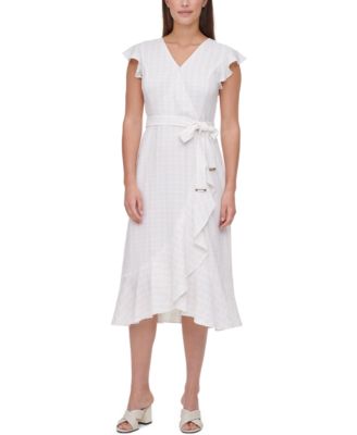Calvin Klein - Check-Print Wrap Dress