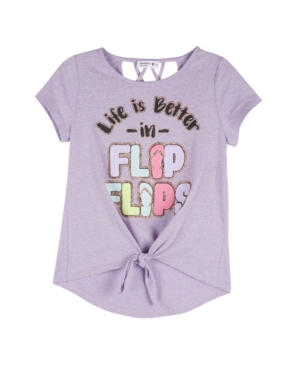 Big Girls Short Sleeve Tie Front Top