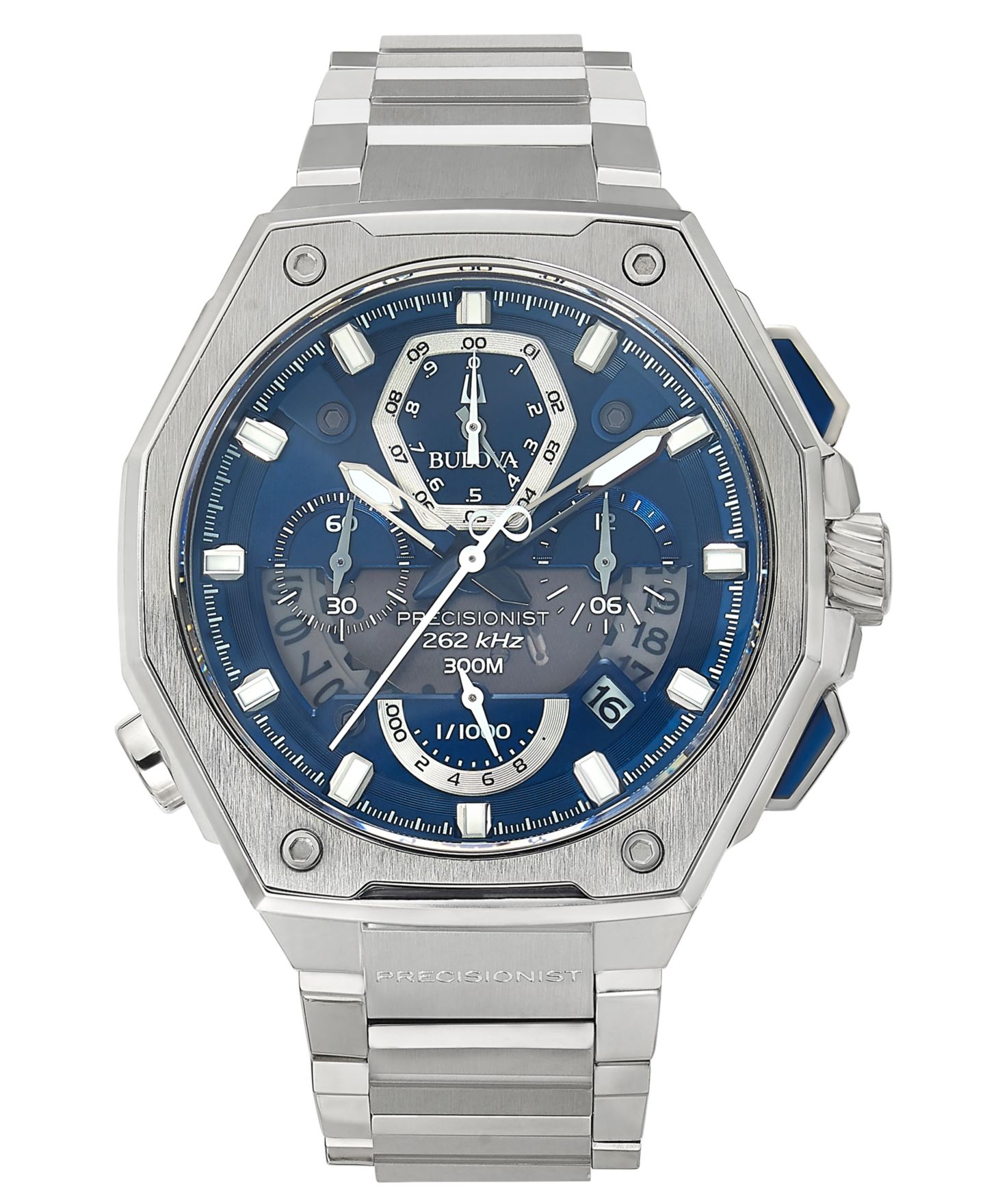 Мужские часы Bulova Chronograph Precisionist X Stainless Steel Bracelet Watch 44.5mm — фото 5