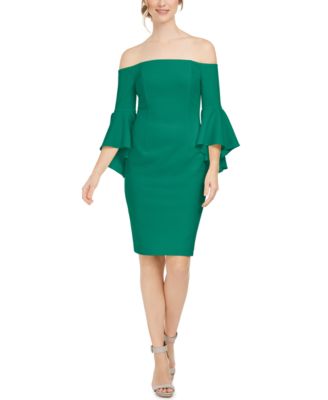 calvin klein off the shoulder sheath dress