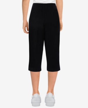 Alfred Dunner Plus Size Easy Living Comfort Knit Capri Pants In Black