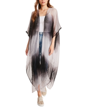 Steve Madden Checked Tie-Dyed Cotton Duster Ruana