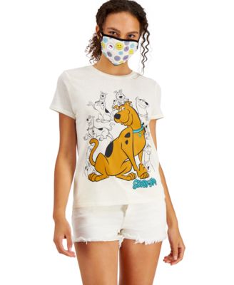 Freeze 24-7 - Juniors' Scooby-Doo Graphic-Print T-Shirt & Face Mask