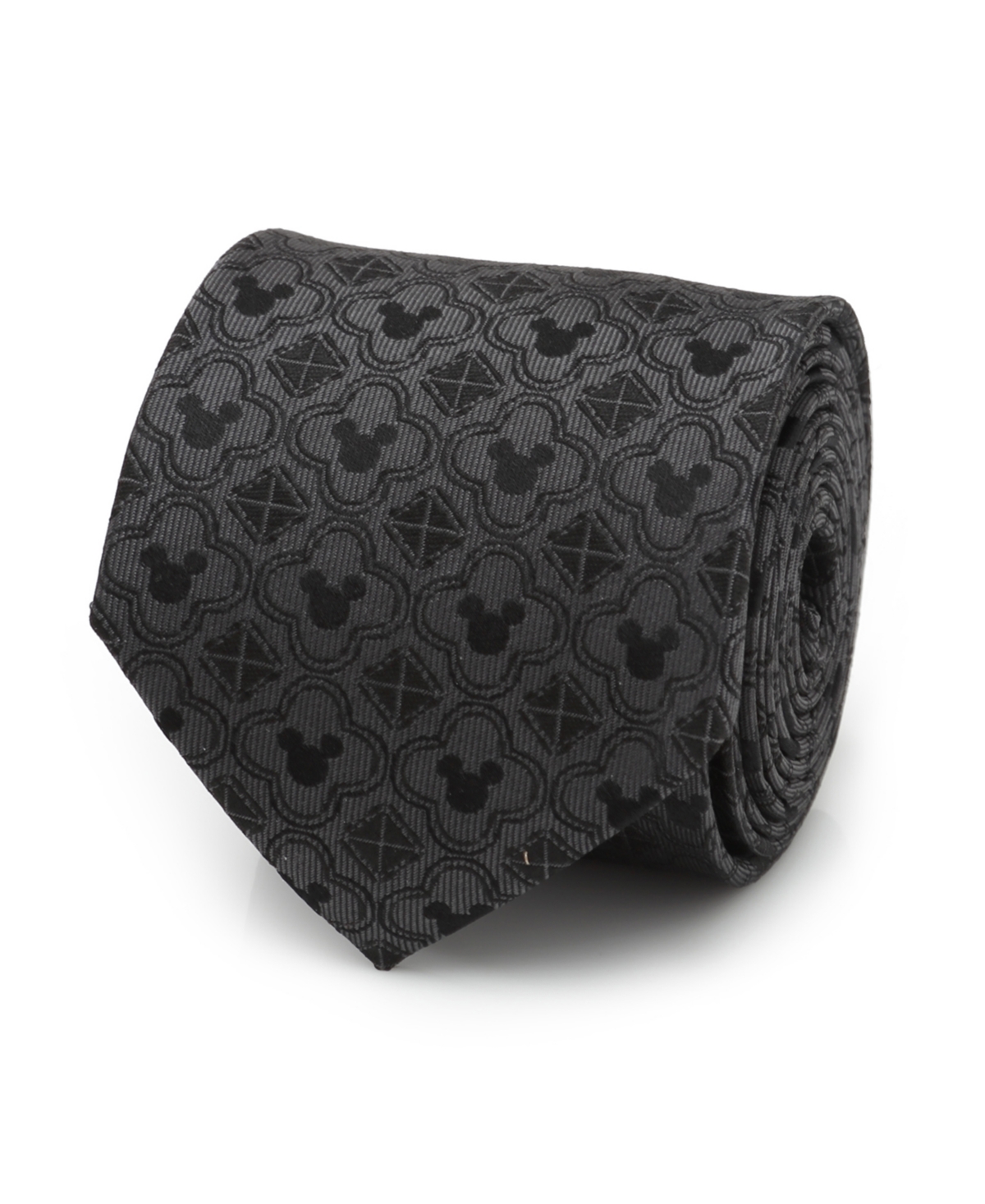 Men's Mickey Mouse Pattern Tie - Black