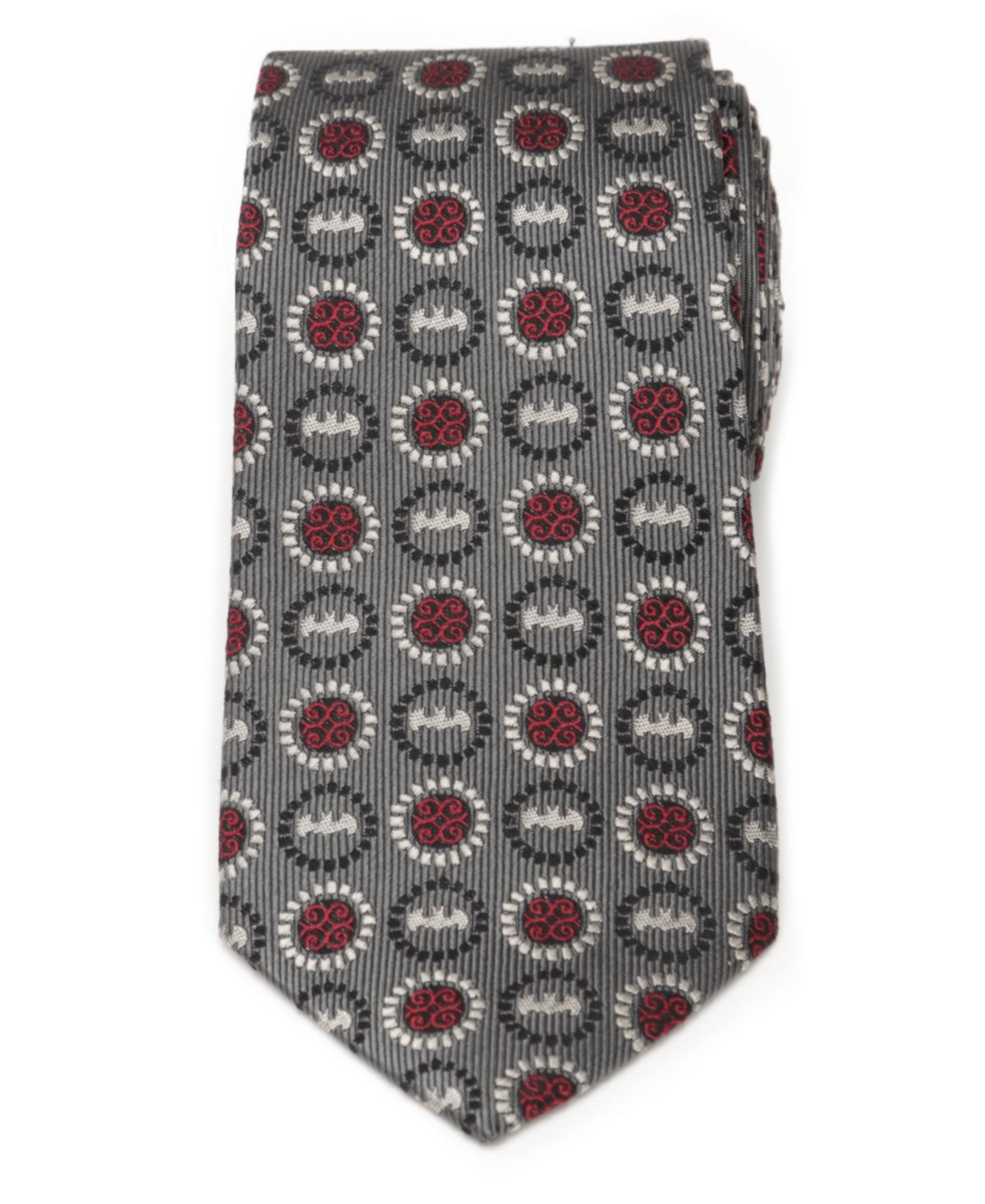 Мужские галстуки DC Comics Batman Medallion Symbol Silk Tie, цвет: Серый — фото 2