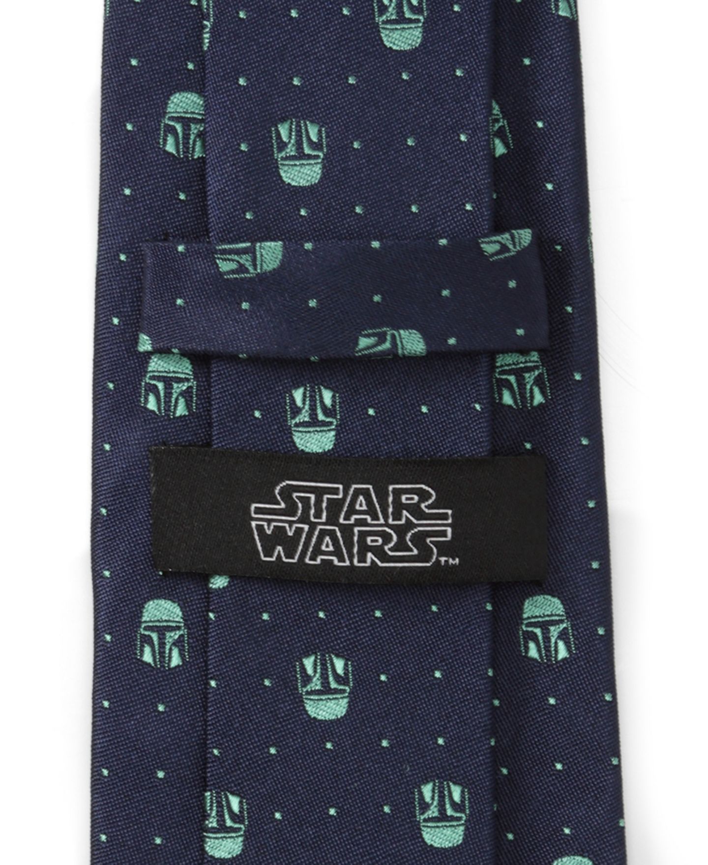 Мужской галстук Star Wars Mandalorian Helmet Dotted Tie, цвет: Тёмно-синий — фото 3
