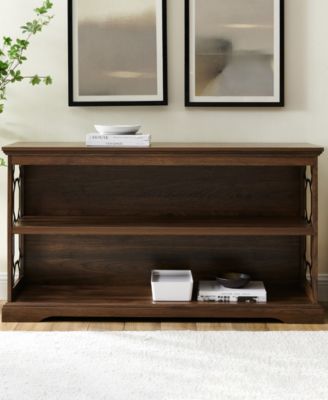 Walker Edison Lateral Bookshelf with Decorative Metal Sides
